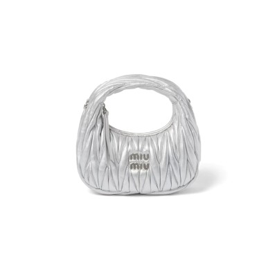 MIU MIU WANDER MATELASSÉ NAPPA LEATHER HOBO MINI BAG 5BP078 (17.5*14*5.5cm)
